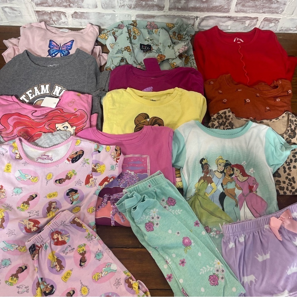 Pajama Sets and wardrobe pieces Pink and Purple bundle box 6 6X